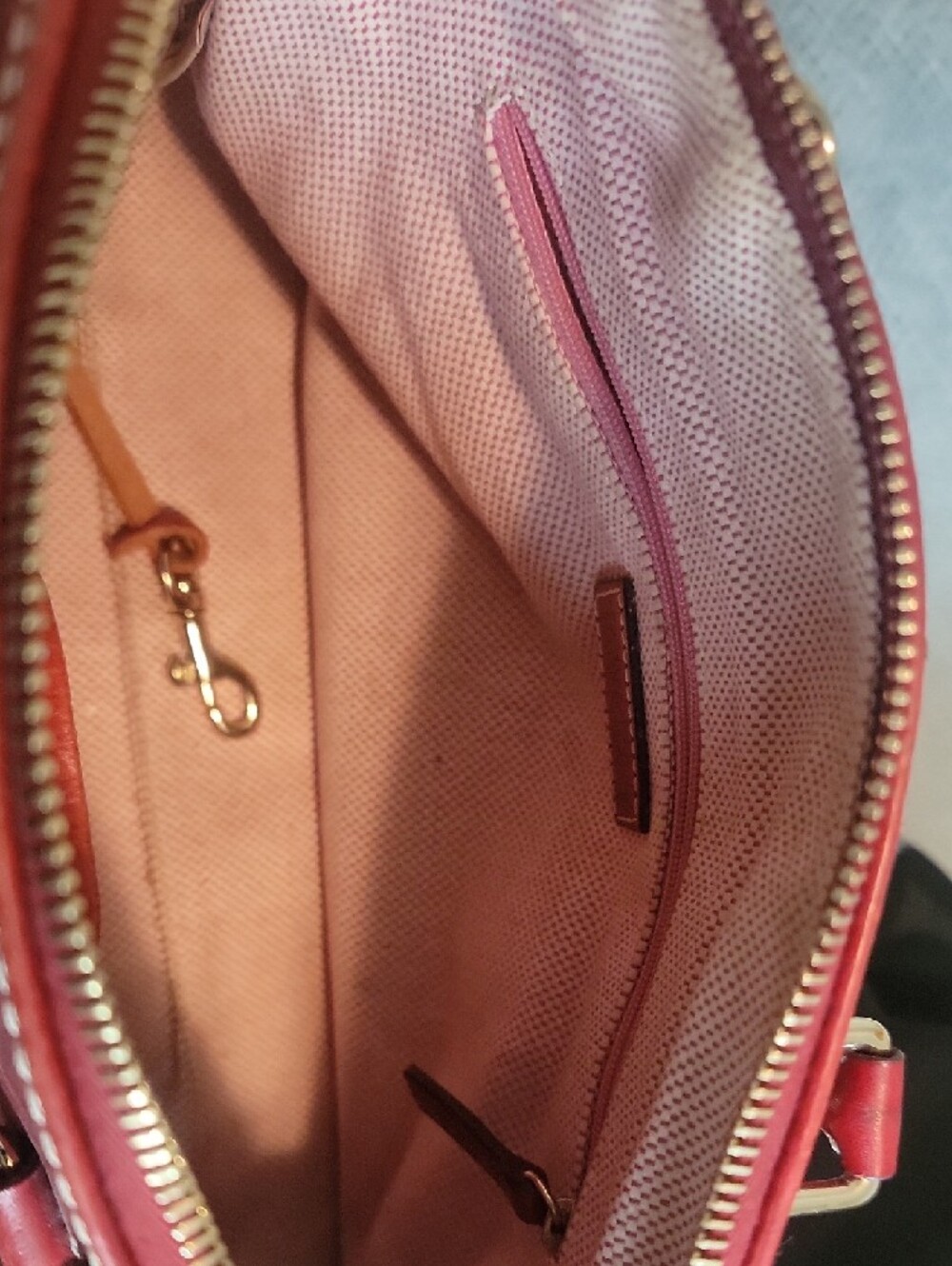Dooney & Bourke Satchel with Red Leather Trim - Picture 9 of 11